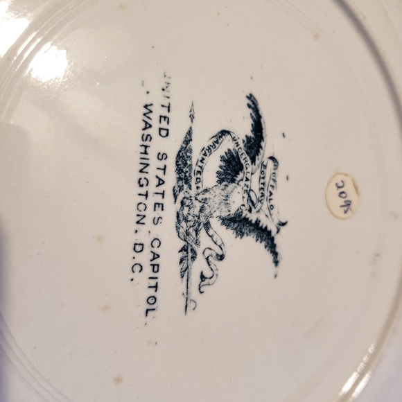 Early Buffalo pottery 10" plate US Capitol - Picture 2 of 2